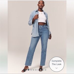 Abercrombie&Fitch Curve Love 90s straight leg ultra high rise jeans